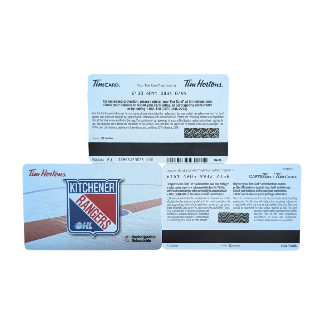 Tim Hortons Gift Cards Kitchener Rangers OHL Lot Of Three (3) Zero Balance - Picture 3 of 3